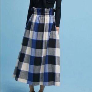 Mara Hoffman Blue and Black Plaid Women's Skirt